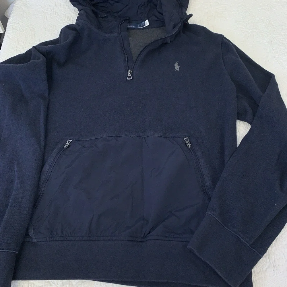 Polo Ralph Lauren Hybrid Quarter-Zip Hoodie & Cargo Jogger Tracksuit - Navy Blue